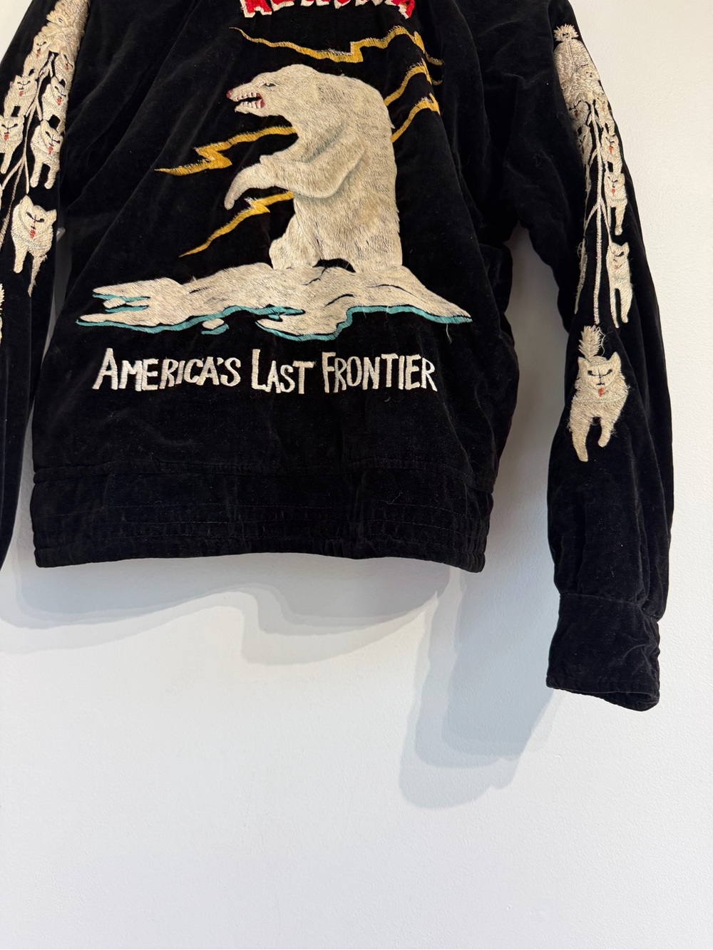 Vintage 1950s Alaska the last frontier reversible velour embroidered jacket - Picture 12 of 15